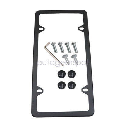 For BMW 82120010399 License Plate Frame Stainless Steel BLACK SLIMLINE