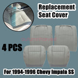 For 1994 1995 1996 Chevy Impala SS Both Side Perforated Leather Seat Cover Gray