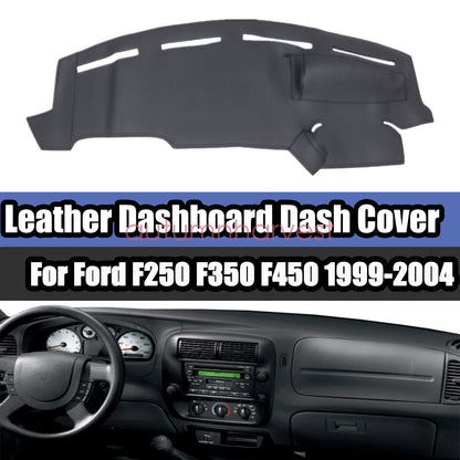 For 1999-04 Ford F250 F350 F450 Leather Dashboard Dash Cover Dashmat Mat Carpet