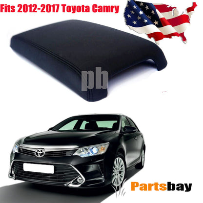 For 2012 2013 2014-2017 Toyota Camry Leather Center Console Armrest Cover Black