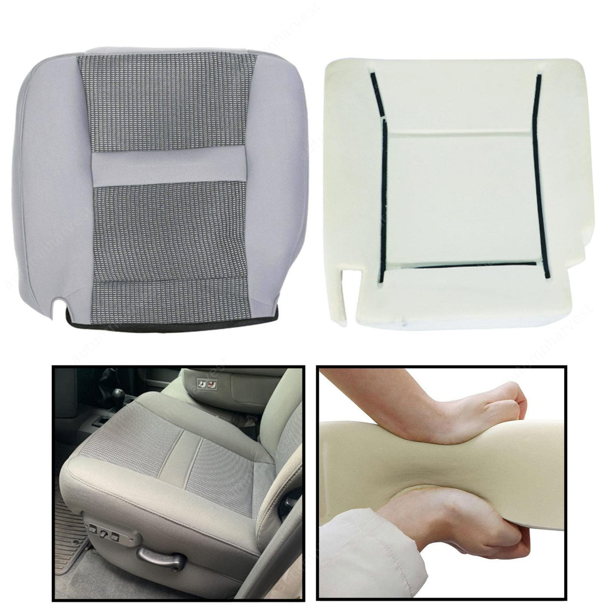 Fits 2006-2010 Dodge Ram 1500 2500 3500 Driver Bottom Seat Cover & Foam Cushion