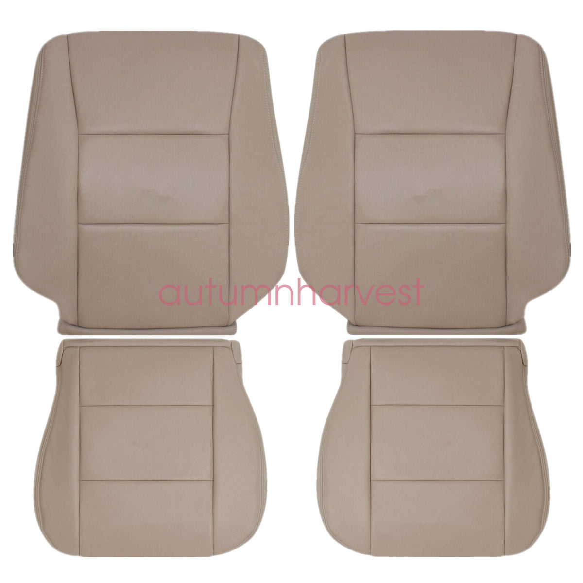 For 1998-2007 Toyota Land Cruiser Front Bottom & Back Leather Seat Cover Tan