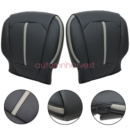 For 2015-2020 Ford F150 Platinum Driver & Passenger Side Bottom Seat Cover Black