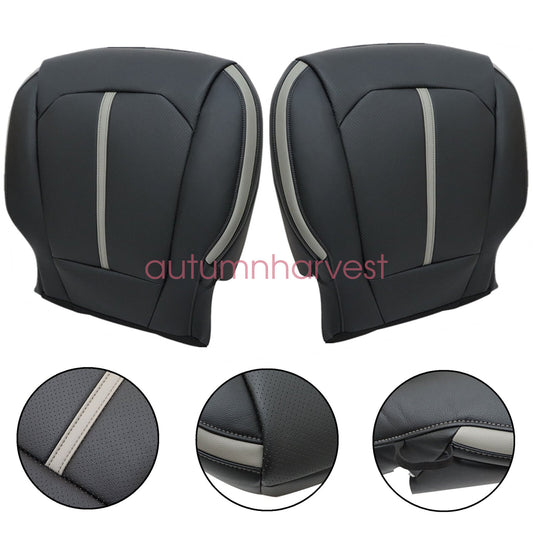 For 2015-2020 Ford F150 Platinum Driver & Passenger Side Bottom Seat Cover Black
