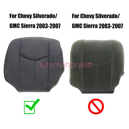 Front Side Bottom Cloth Seat Cover Dark Gray For 2003-2007 Chevy Silverado 1500