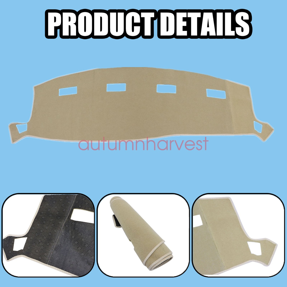 Dash Cover Mat Dashmat Carpet Poly For 2002-2005 Dodge RAM 1500 3500 Waterproof