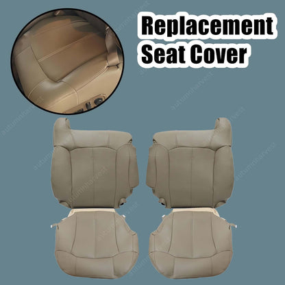 For 1999 2000 2001 2002 Chevy Silverado Front Leather Seat Covers Med Tan 522
