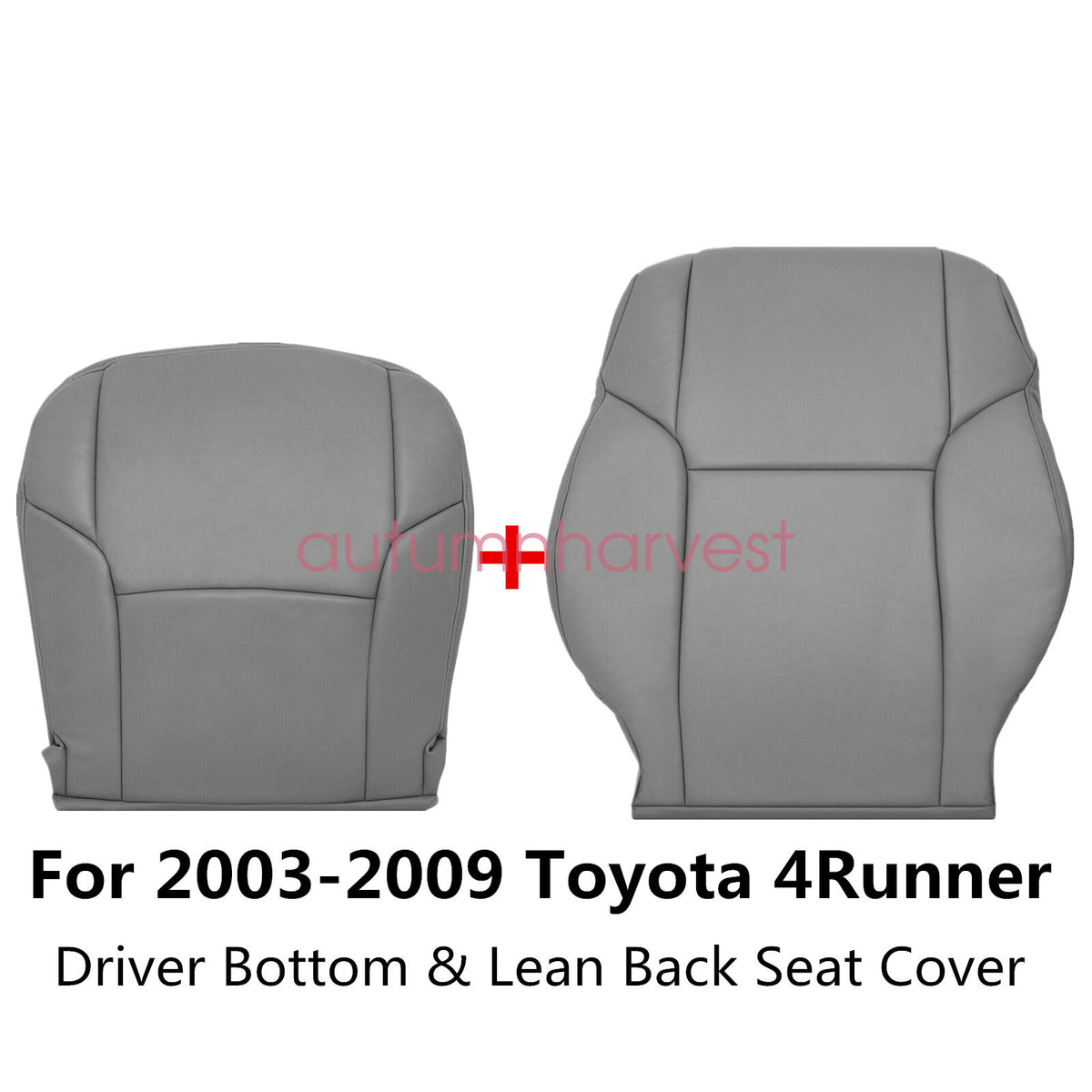 Fits 2003-2009 Toyota 4Runner Driver Bottom & Lean Back Leather Seat Cover Gray