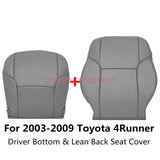 Fits 2003-2009 Toyota 4Runner Driver Bottom & Lean Back Leather Seat Cover Gray