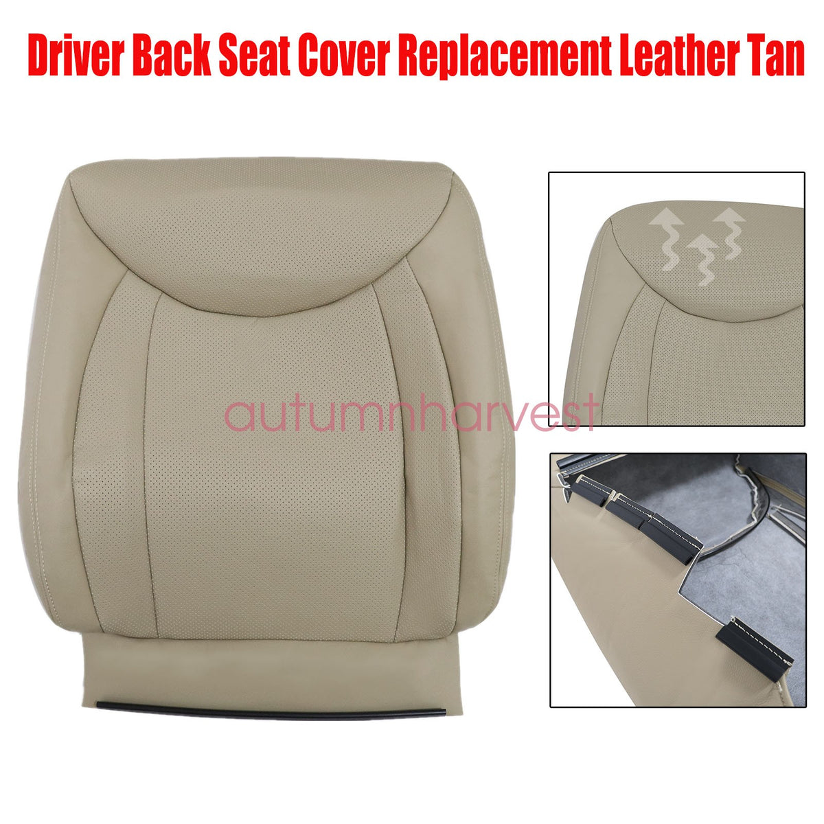New Driver Back Perforated Leather Cover Tan For Lexus LS430 2001-2006