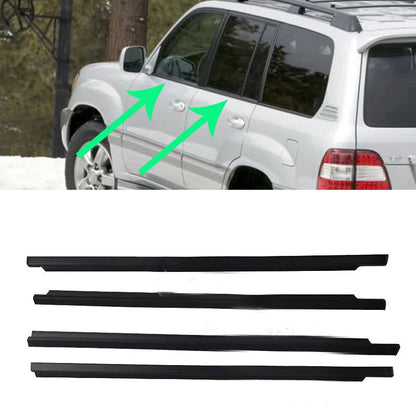 Set of 4 For Toyota Land Cruiser LC100 98-07 LH RH Door Window Strip Black Frame