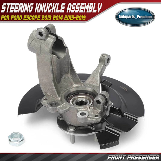 Passenger Side Steering Knuckle & Wheel Hub Bearing For Ford Escape 2013-2019