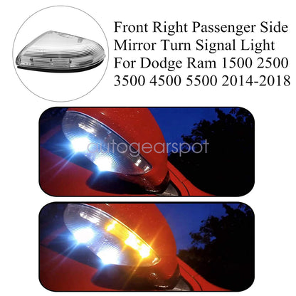 For 09-18 Dodge Ram 1500 Front Passenger Mirror Turn Signal Puddle Light Lamp