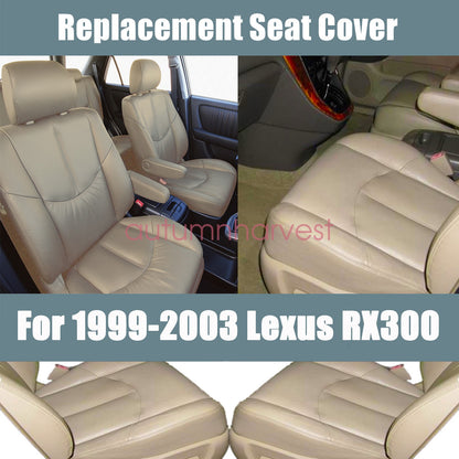 For 1999 2000 2001 2002 03 Lexus RX300 Driver & Passenger Leather Seat Cover Tan