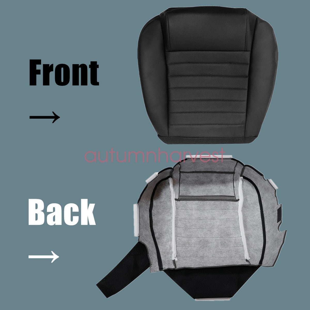 For 05-09 Ford Mustang GT Driver Replacement Perforated Leather Seat Cover Black