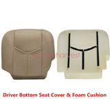 Driver Bottom Seat Cover & Foam Cushion For 2003-2006 Chevy Silverado Tan