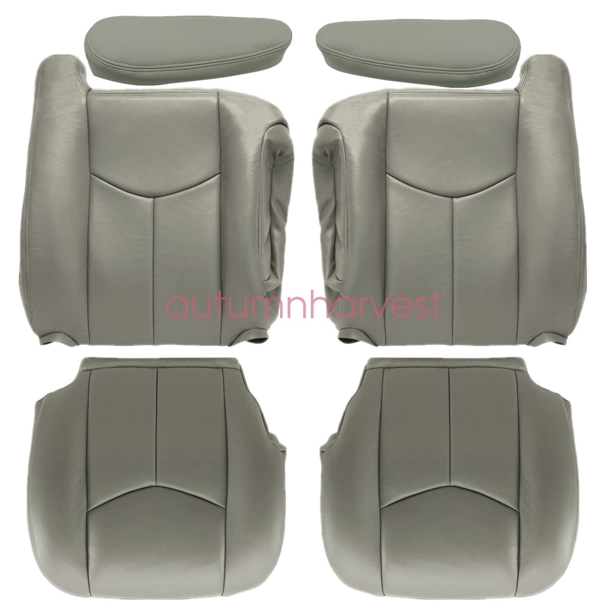 For 2003-2006 Chevy Silverado GMC Sierra Driver & Passenger Seat Cover Gray 922