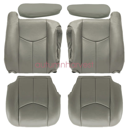 For 2003-2006 Chevy Silverado GMC Sierra Driver & Passenger Seat Cover Gray 922