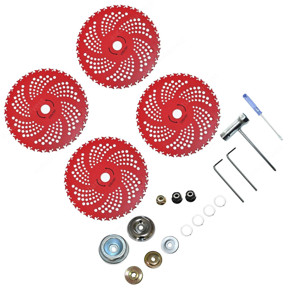 4 Pack Carbide Tipped Blades 9" 36T For Brush Cutter Trimmer Weed Eater Kit