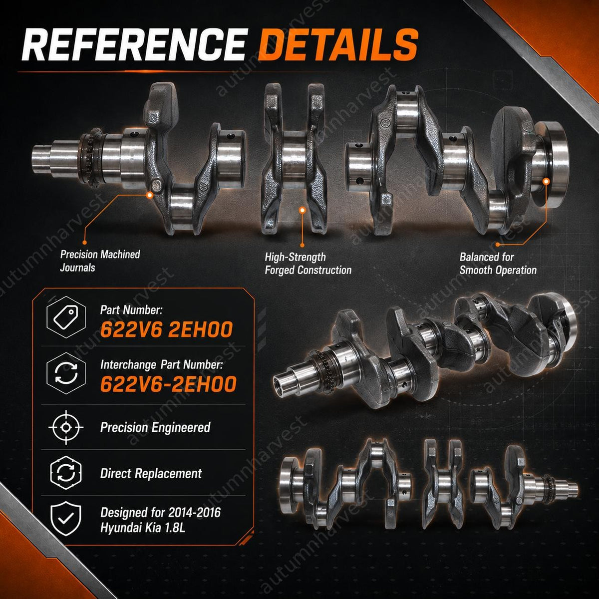Engine Crankshaft for 2014-2016 Kia 1.8L - Perfect Fit and Durability
