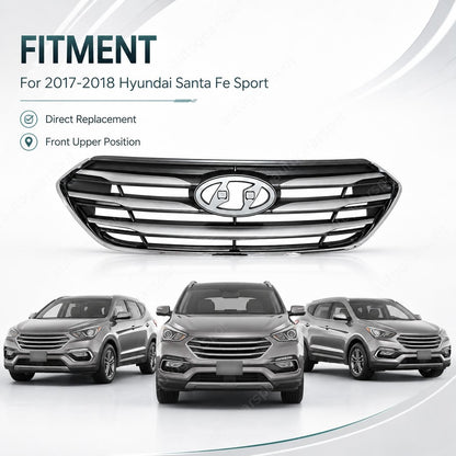 For Hyundai Santa Fe Sport 17-2018 Front Bumper Upper Grille Assembly 863514Z500