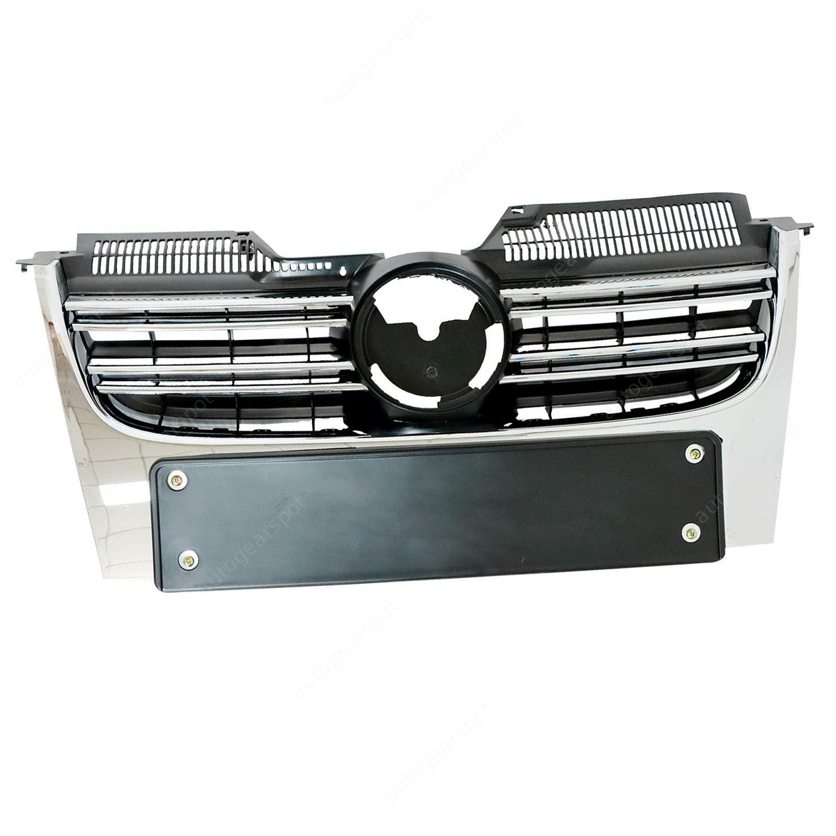For 05-10 Volkswagen Jetta MK5 Sedan Front Upper Grille Grill Black&Chrome Trim