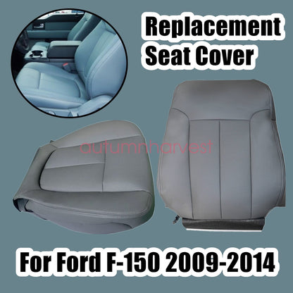 For 2009-2014 Ford F150 Lariat Bottom & Lean Back Leather Seat Cover Steel Gray