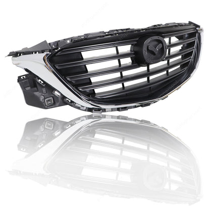 Fit 2016-2021 Mazda CX-9 Front Black Textured Grille+Chrome Molding TK4850710G