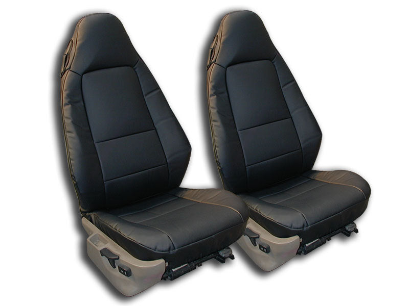 For BMW Z3 1996-02 BLACK Driver & Passenger Leather Seat Covers Full Surround