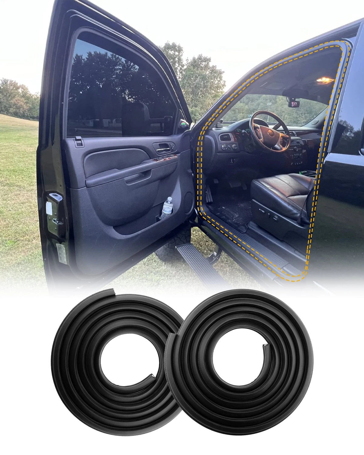 For 2007-14 Chevy Silverado GMC Sierra 1500 2PCS Door Weatherstrip Seal 22766400