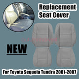 For 2000-2004 Toyota Tundra Sequoia Driver & Passenger Leather Seat Cover Gray