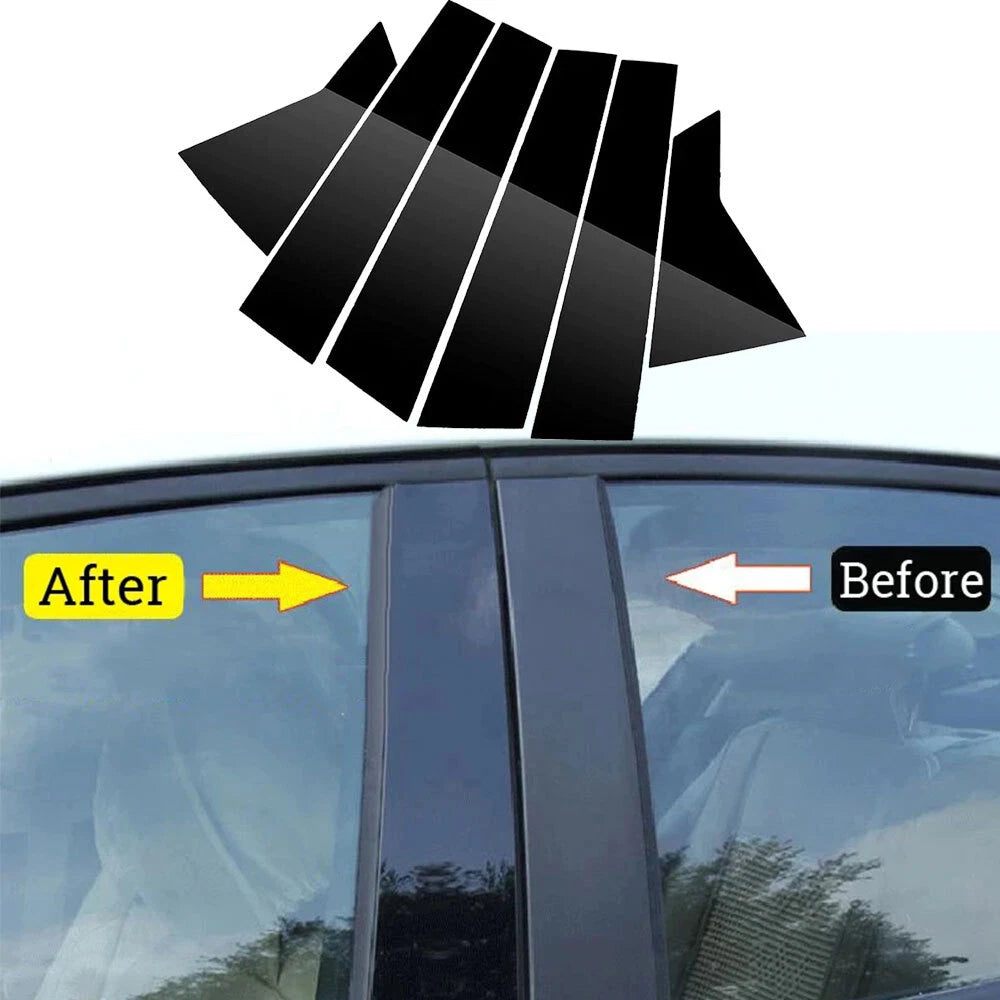 For Honda Civic Sedan 2016-2021 6Pcs Pillar Post Door Trim Accessories Black