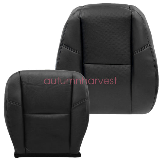 Fits 2007-2014 Cadillac Escalade Leather Seat Cover Black Driver Bottom & Top