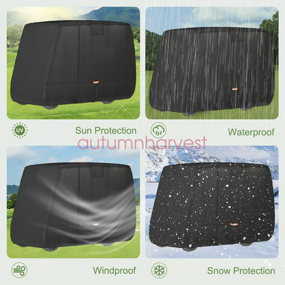 Golf Cart Cover Heavy Duty 420D Waterproof For EZGO Club Car Yamaha 2/2+2