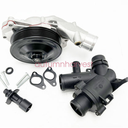 Coolant Water Pump + Thermostat + Connector Kit for Jaguar Land Rover 5.0L V8