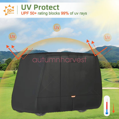 Golf Cart Cover Heavy Duty 420D Waterproof For EZGO Club Car Yamaha 2/2+2
