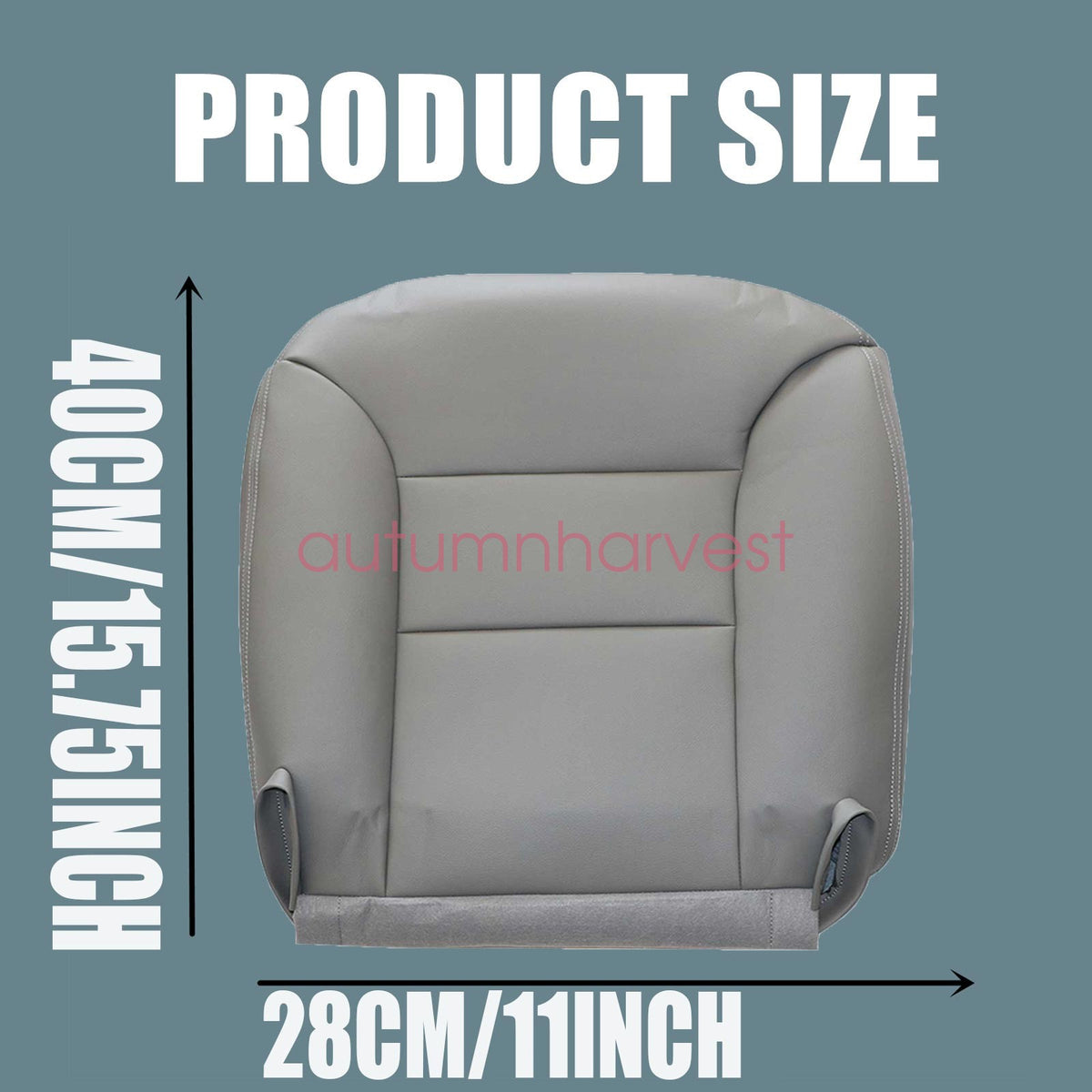 Fits 1995-1999 Chevy Tahoe Driver Passenger Bottom Top Leather Seat Cover Gray