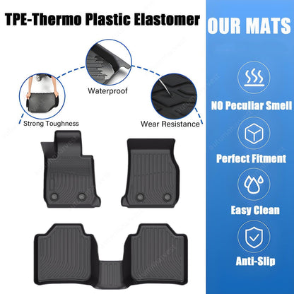 Floor Mats Liner Set Cover Fits 2012-2020 BMW 3 Series GT All Weather TPE Black