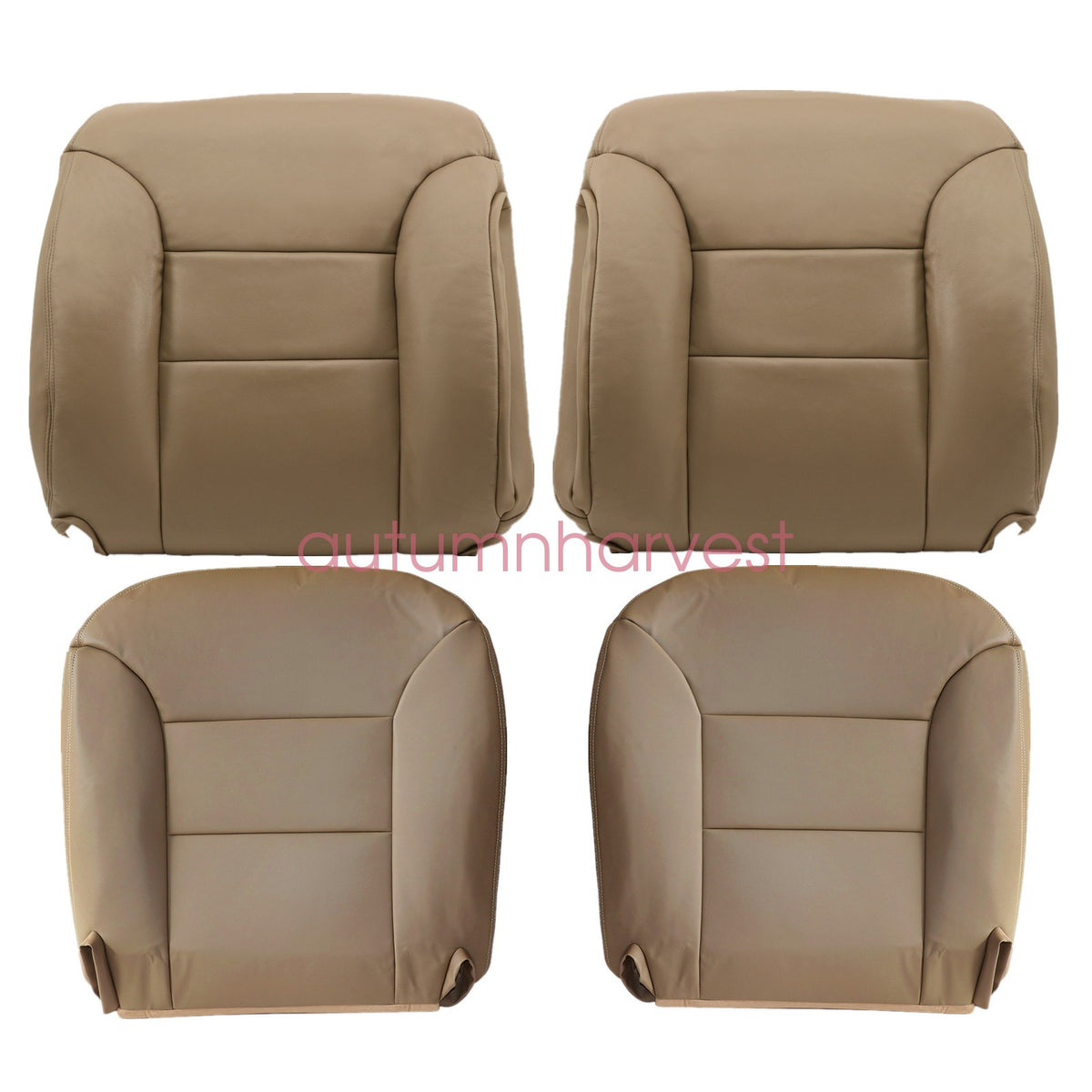 Front Bottom & Back Leather Seat Cover Tan For 95-99 Chevy Silverado GMC Sierra