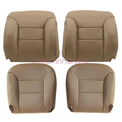 Front Bottom & Back Leather Seat Cover Tan For 95-99 Chevy Silverado GMC Sierra