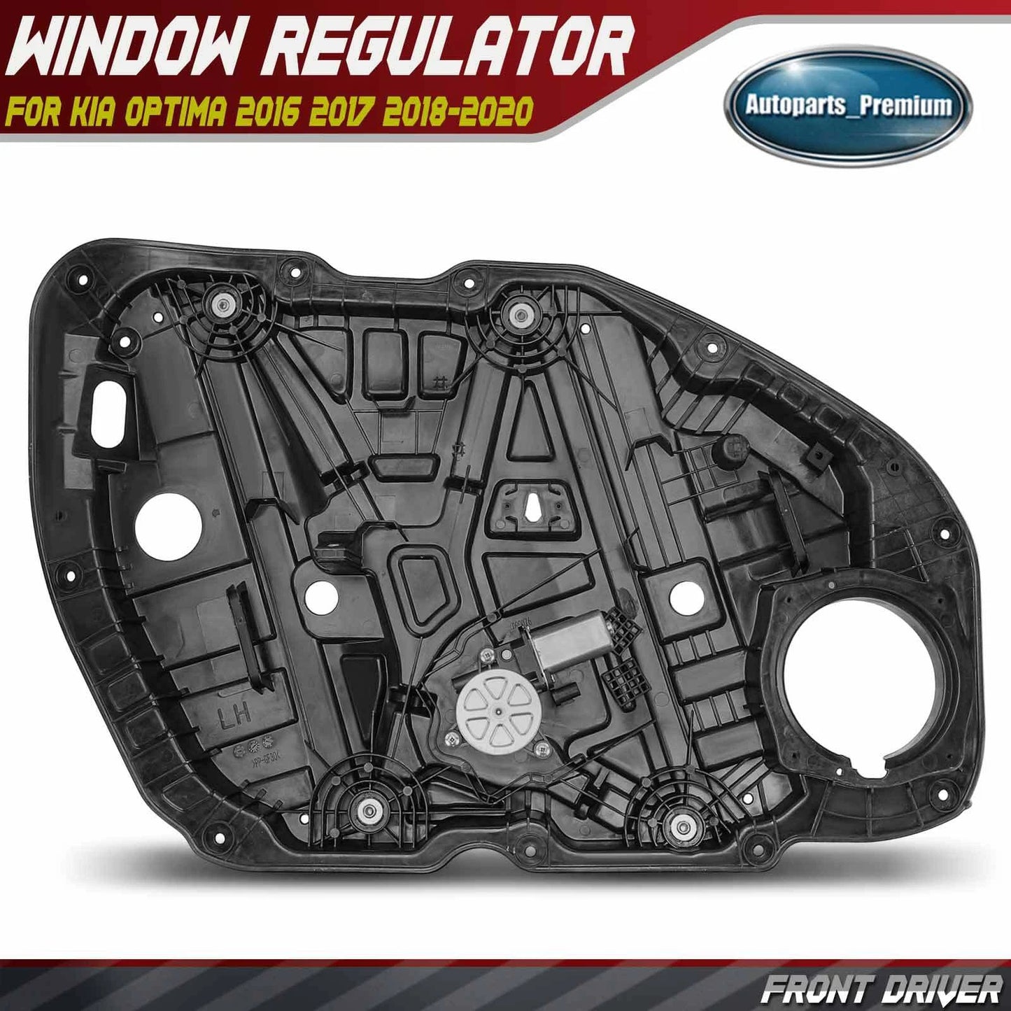 For Kia Optima 2016-2020 Front Left Power Window Regulator w/ 2-Pin Motor Assy