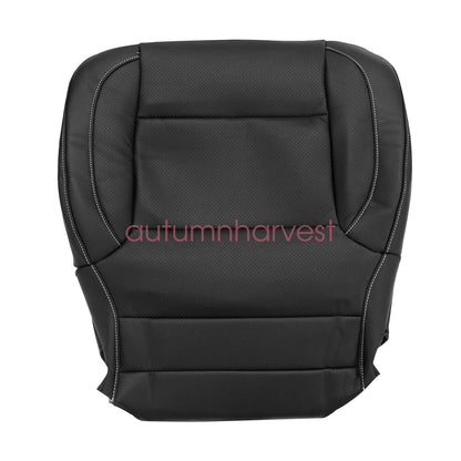 For 2014-2019 Chevy Silverado 1500 Driver Bottom & Top Leather Seat Cover Black