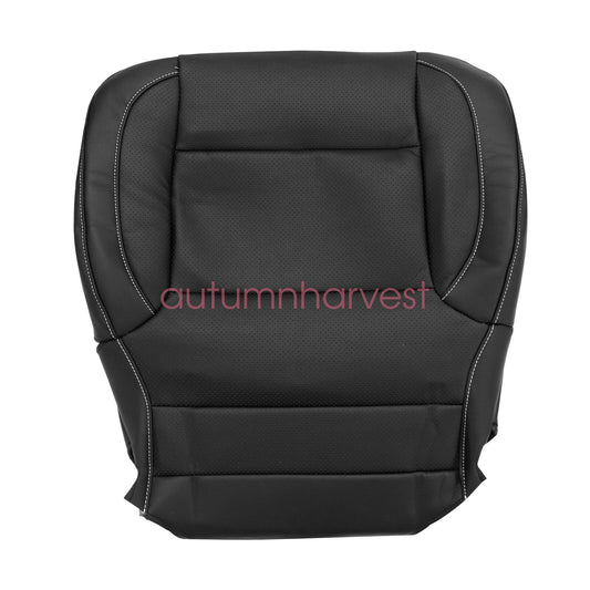 For 2014-2019 Chevy Silverado 1500 Driver Bottom & Top Leather Seat Cover Black