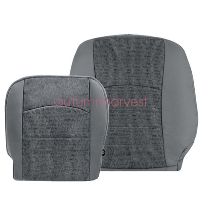 2013-18 For Dodge Ram 1500 2500 3500 SLT Driver Bottom-Top Cloth Seat Cover Gray