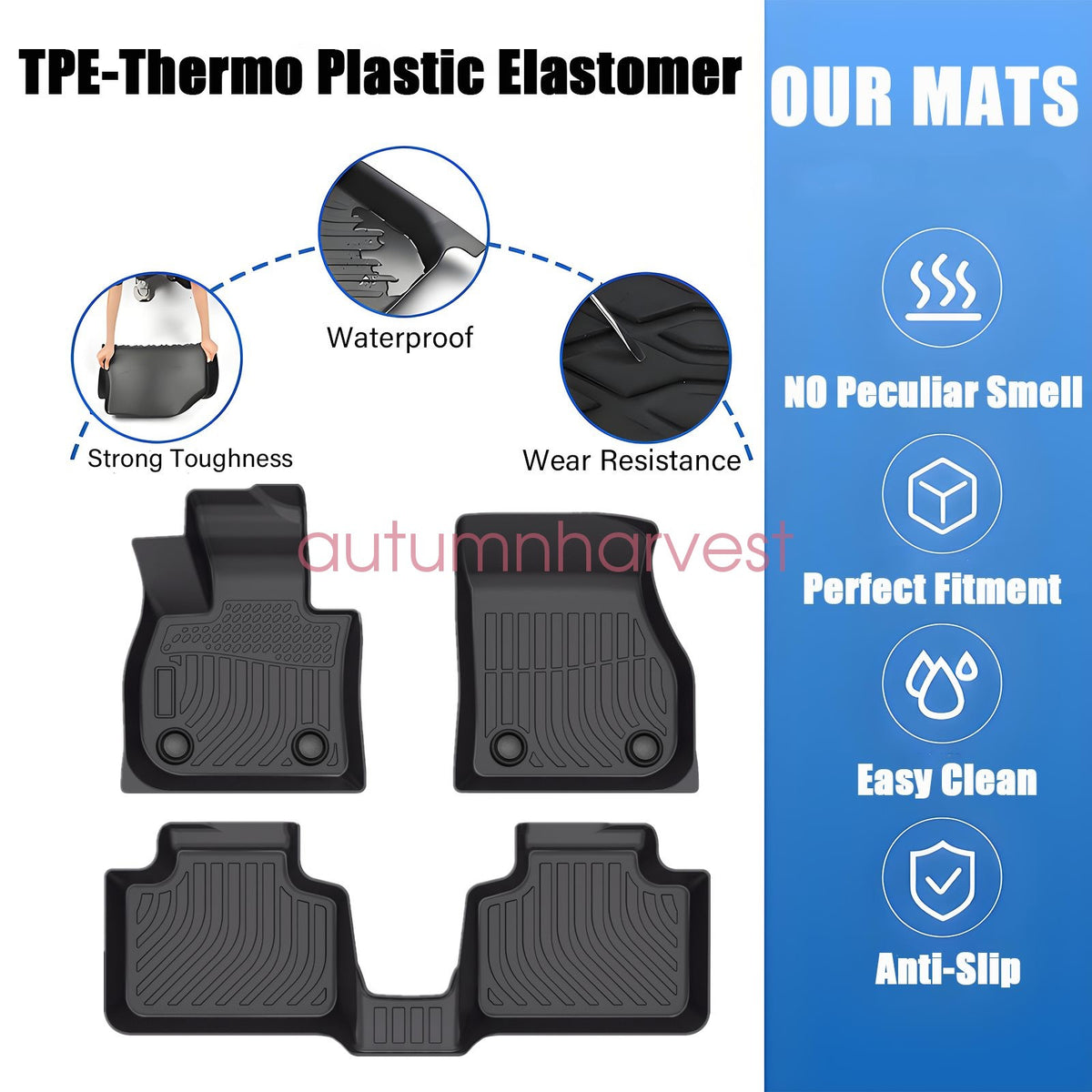 Floor Mats Liners 3D TPE For 2025 Mini Countryman (Not For SE/Electric Models)
