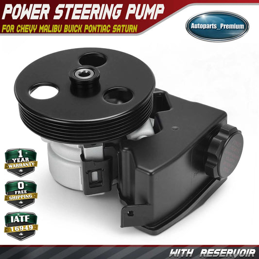 Power Steering Pump w/ Pulley & Reservoir For Pontiac G6 Saturn Relay Aura