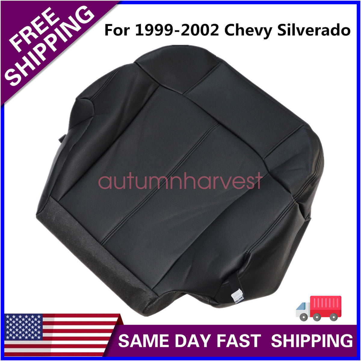 Fits 1999-2002 Chevy Silverado passenger Side Bottom Leather Seat Cover Black