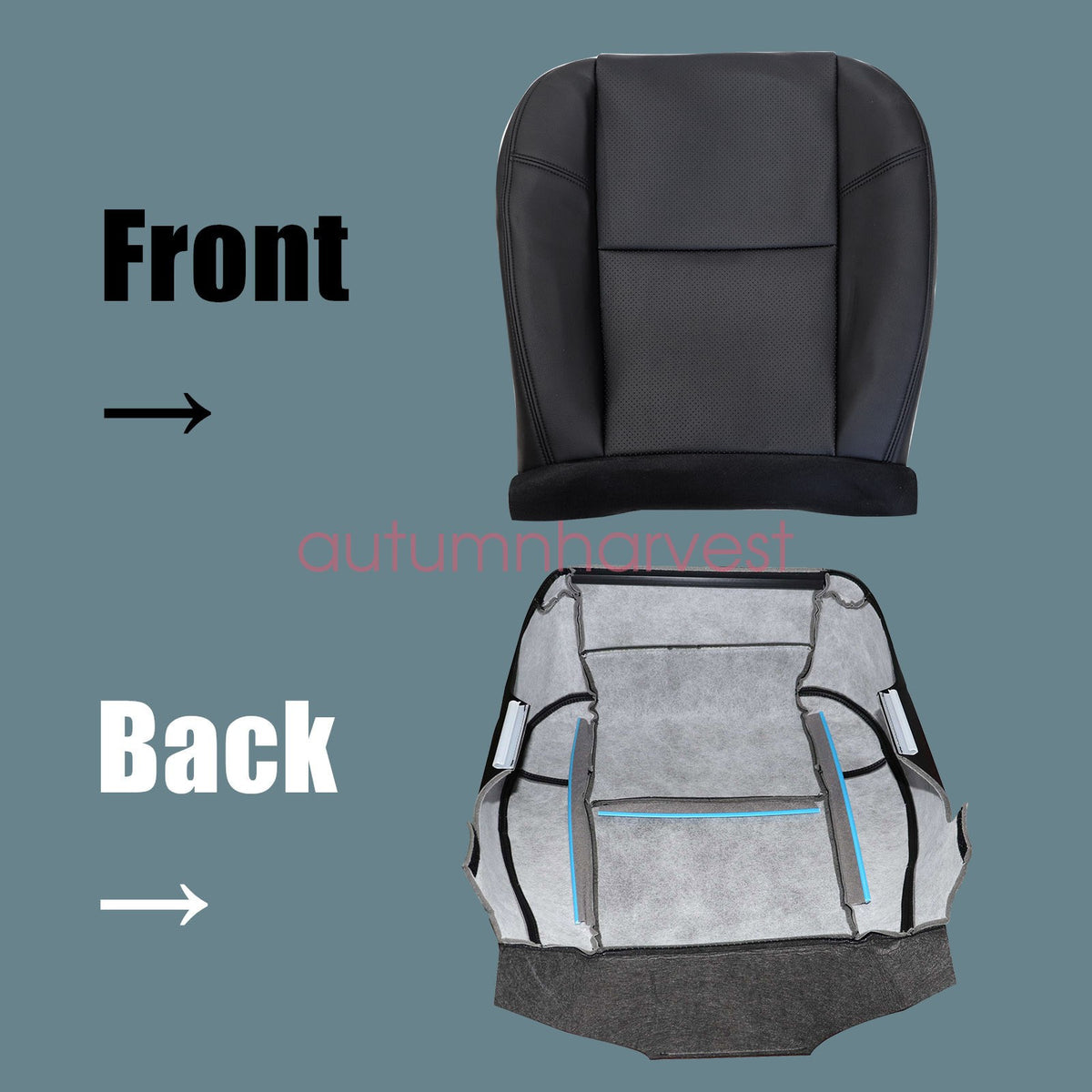 For 2007 08-2013 Cadillac Escalade Driver Passenger Bottom AC Leather Seat Cover