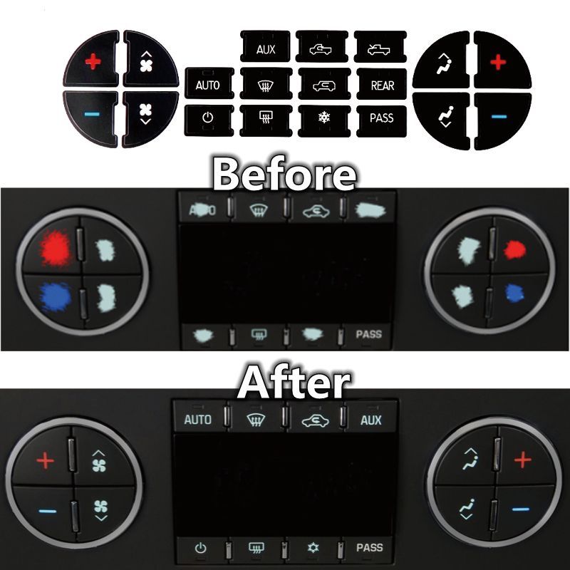 For 06-14 GMC Sierra Chevy Suburban Replacement Climate Control Button Stickers