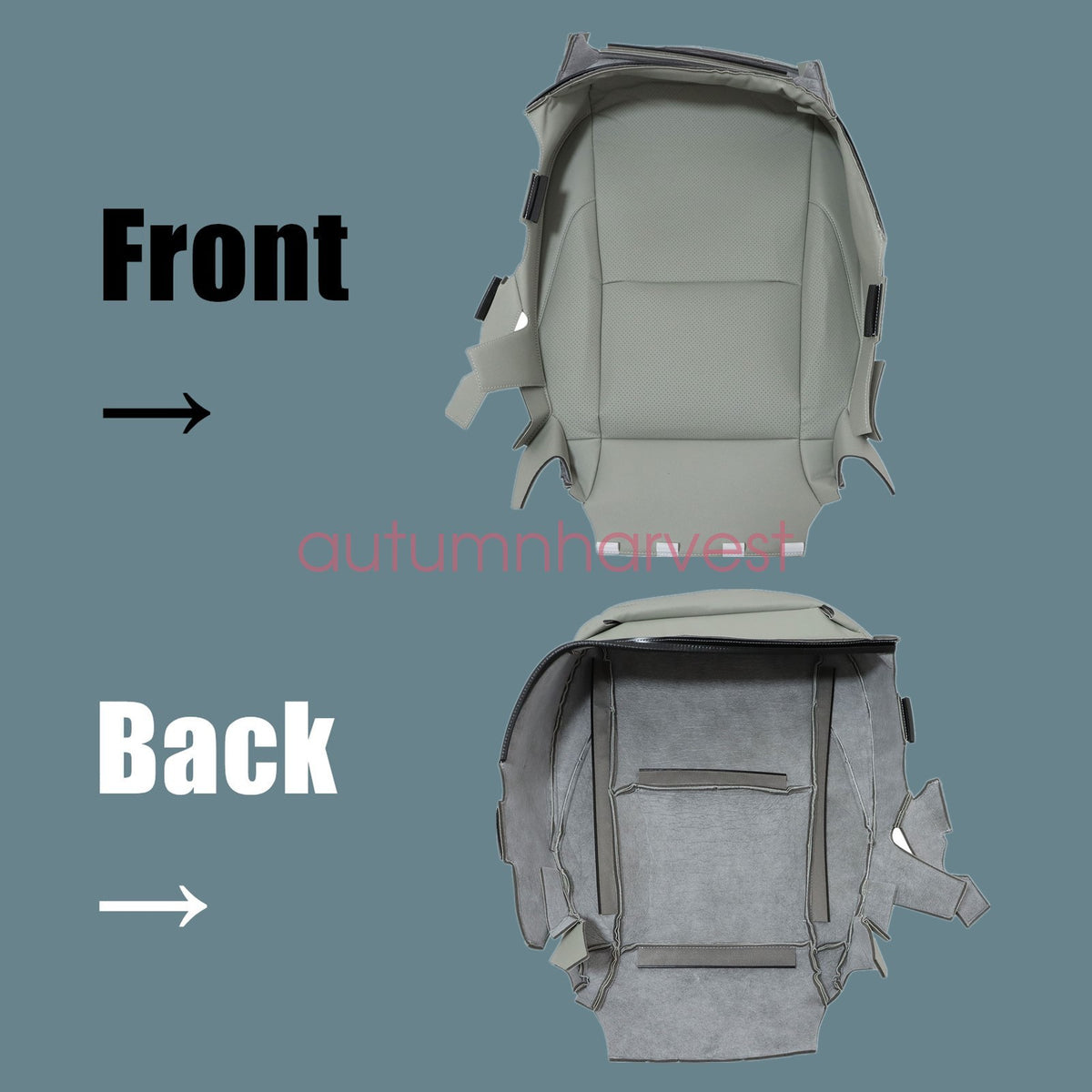 For 2007-2012 Lexus ES350 Front Bottom & Lean Back Leather Seat Cover Light Gray
